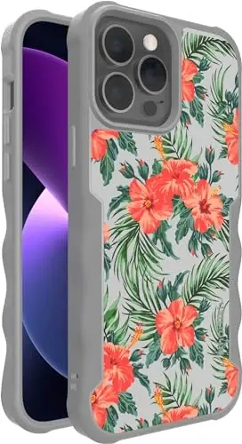 Smartish iPhone 13 Pro Max Koruyucu Manyetik Kılıf - Gripzilla, MagSafe ile Uyumlu [Dayanıklı + Sağlam] Apple iPhone 13 Pro Max için Düşme Testi Onaylı Korumalı Ağır Hizmet Tipi Kavrama Kılıfı - Tropikal Gömlek - 1