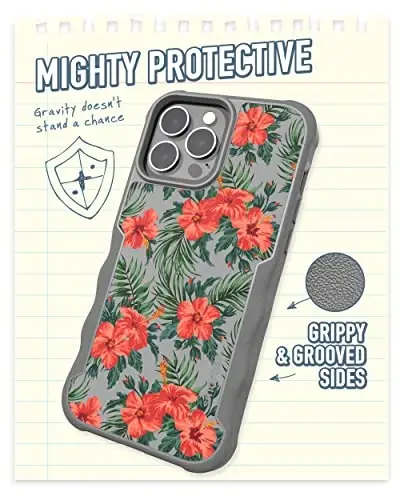 Smartish iPhone 13 Pro Max Koruyucu Manyetik Kılıf - Gripzilla, MagSafe ile Uyumlu [Dayanıklı + Sağlam] Apple iPhone 13 Pro Max için Düşme Testi Onaylı Korumalı Ağır Hizmet Tipi Kavrama Kılıfı - Tropikal Gömlek - 3