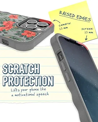 Smartish iPhone 13 Pro Max Koruyucu Manyetik Kılıf - Gripzilla, MagSafe ile Uyumlu [Dayanıklı + Sağlam] Apple iPhone 13 Pro Max için Düşme Testi Onaylı Korumalı Ağır Hizmet Tipi Kavrama Kılıfı - Tropikal Gömlek - 4
