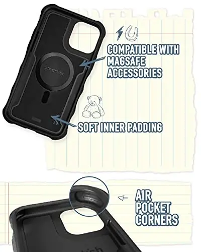 Smartish iPhone 13 Pro MaxProtective Magnetic Case - Gripzilla Compatible with MagSafe [Rugged + Tough] Heavy Duty Grip Cover w/Drop Tested Protection for Apple iPhone 13 Pro Max- Custom Prints - 5