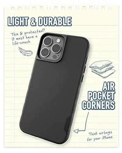 Smartish® iPhone 13 Pro Max Slim Case - Gripmunk - [Lightweight + Protective] Thin Grip Cover - Black Tie Affair - 5
