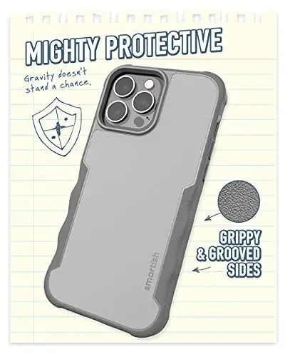 Smartish iPhone 13 Pro Max Защитный Магнитный Чехол - Gripzilla Совместим с MagSafe [Прочный + Надежный] Ударопрочный Чехол с Защитой от Падений для Apple iPhone 13 Pro Max - Серый Зона - 3