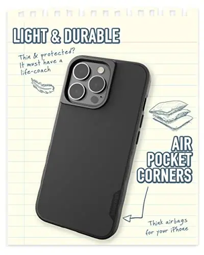 Smartish® iPhone 13 Pro Slim Case - Gripmunk - [Lightweight + Protective] Thin Grip Cover - Black Tie Affair - 5