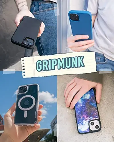 Smartish® iPhone 14 Slim Case - Gripmunk Compatible with MagSafe [Lightweight + Protective] Thin Grip Cover with Microfiber Lining - Spaced Out - SMARTISH