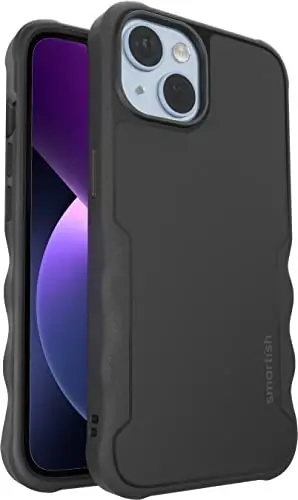 Smartish® iPhone 14 Koruyucu Manyetik Kılıf - Gripzilla MagSafe Uyumlu [Sağlam + Dayanıklı] Ağır Hizmet Tipi Kavrama Zırhlı İnce Kapak, Apple iPhone 14 için Düşme Testi Yapılmış Koruma - Black Tie Affair - SMARTISH