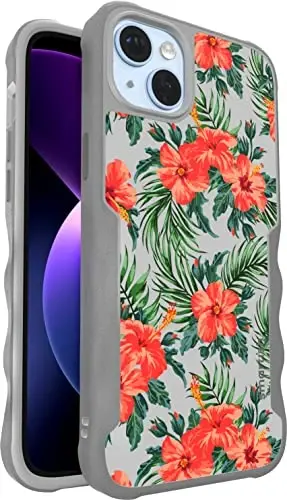 Smartish iPhone 14 Plus Protective Magnetic Case - Gripzilla Compatible with MagSafe [Rugged + Tough] Heavy Duty Grip Cover w/Drop Tested Protection for Apple iPhone 14 Plus - Tropical Shirt - 1