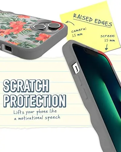 Smartish iPhone 14 Plus Protective Magnetic Case - Gripzilla Compatible with MagSafe [Rugged + Tough] Heavy Duty Grip Cover w/Drop Tested Protection for Apple iPhone 14 Plus - Tropical Shirt - 3