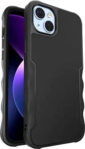 Smartish® iPhone 14 Plus Protective Magnetic Case - Gripzilla Compatible with MagSafe [Rugged + Tough] Heavy Duty Grip Slim Cover w/Drop Tested Protection for Apple iPhone 14 Plus - Black Tie Affair - 1