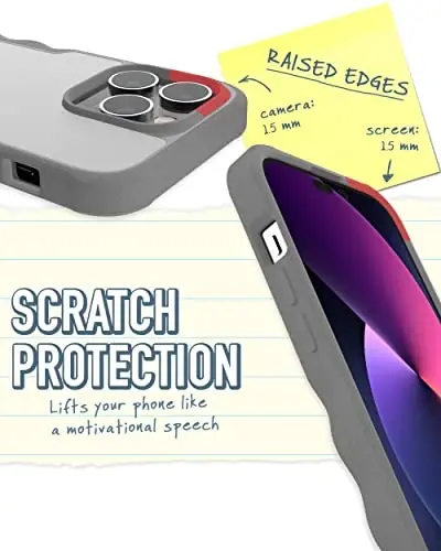 Smartish® iPhone 14 Pro Himoya Qiluvchi Magnit G'ilof - Gripzilla MagSafe bilan mos keladi [Mustahkam + Bardoshli] Apple iPhone 14 Pro uchun og'ir yukga chidamli, yupqa va zarbalardan himoyalangan g'ilof - Gray Area - 3