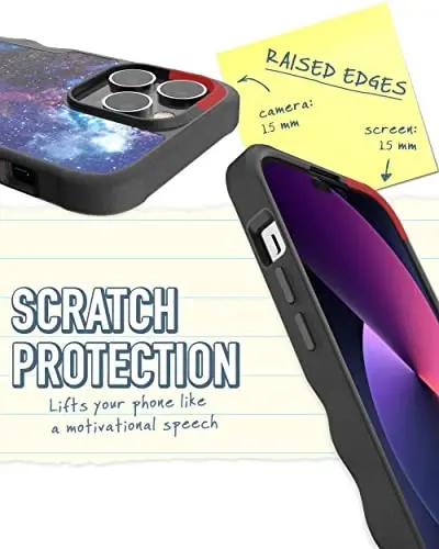 Smartish iPhone 14 Pro Max himoya qiluvchi magnit g'ilof - Gripzilla MagSafe bilan mos keladi [Mustahkam + Bardoshli] Apple iPhone 14 Pro Max uchun tushish sinovidan o'tgan og'ir yukli tutqichli g'ilof - Spaced Out - 3
