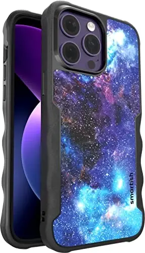 Smartish iPhone 14 Pro Max Protective Magnetic Case - Gripzilla Compatible with MagSafe [Rugged + Tough] Heavy Duty Grip Cover w/Drop Tested Protection for Apple iPhone 14 Pro Max - Spaced Out - SMARTISH