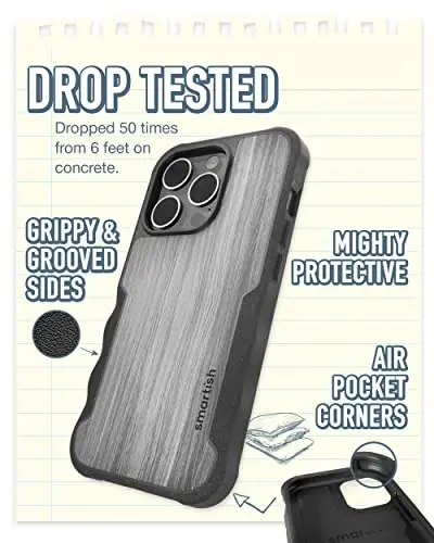 Smartish iPhone 14 Pro Protective Magnetic Case - Gripzilla Compatible with MagSafe [Rugged + Tough] Heavy Duty Grip Slim Cover w/Drop Tested Protection for Apple iPhone 14 Pro - Graspin' Aspen - 2