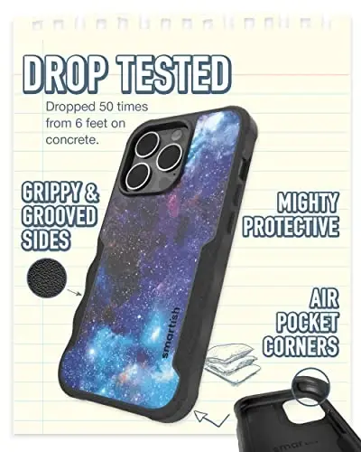 Smartish iPhone 14 Pro Protective Magnetic Case - Gripzilla Compatible with MagSafe [Rugged + Tough] Heavy Duty Grip Slim Cover w/Drop Tested Protection for Apple iPhone 14 Pro - Spaced Out - 2