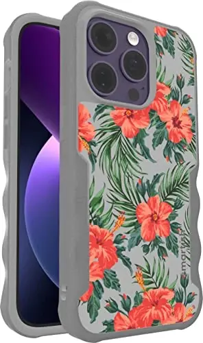 Smartish iPhone 14 Pro Protective Magnetic Case - Gripzilla Compatible with MagSafe [Rugged + Tough] Heavy Duty Grip Slim Cover w/Drop Tested Protection for Apple iPhone 14 Pro - Tropical Shirt - 1