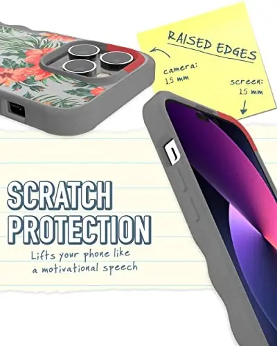 Smartish iPhone 14 Pro Protective Magnetic Case - Gripzilla Compatible with MagSafe [Rugged + Tough] Heavy Duty Grip Slim Cover w/Drop Tested Protection for Apple iPhone 14 Pro - Tropical Shirt - 3