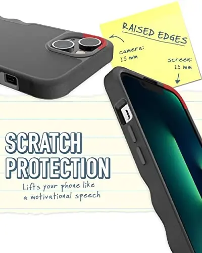Smartish® iPhone 14 Protective Magnetic Case - Gripzilla Compatible with MagSafe [Rugged + Tough] Heavy Duty Grip Armored Slim Cover w/Drop Tested Protection for Apple iPhone 14 - Black Tie Affair - 3
