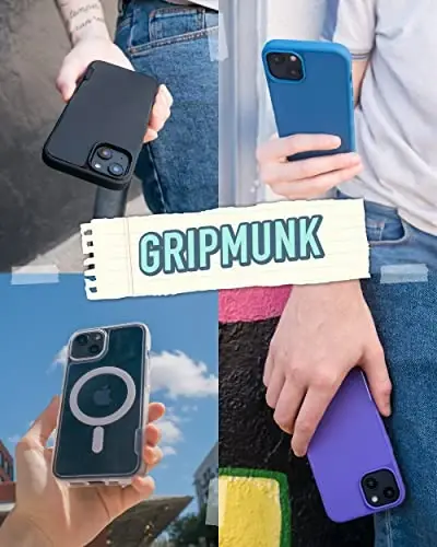 Smartish® iPhone 14 Slim Case - Gripmunk MagSafe Bilan Mos Keladi [Engil + Himoya qiluvchi] Mikrofolat Astarli Yupqa Tutqich Qopqoqi - Maxfiy Menyu 