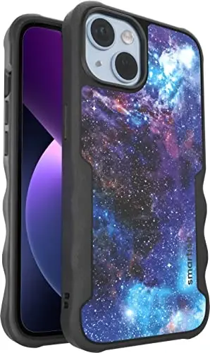 Smartish iPhone 14 uchun himoya magnit g'ilofi - MagSafe bilan mos keladigan Gripzilla [Mustahkam + Bardoshli] Og'ir yukga mo'ljallangan, tushib ketishdan himoyalangan va ingichka korpus - Spaced Out 