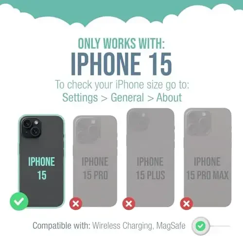 Smartish® iPhone 15 Himoya Magnitli G'ilof - Gripzilla bilan mos MagSafe [Mustahkam + Qattiq] Og'ir vaznli tutqichli zirhli yupqa qopqoq, Apple iPhone 15 uchun tushish sinovidan o'tgan himoya - Qora galstuk taqish - 5