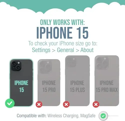 Smartish® iPhone 15 Himoya Magnitli G'ilof - Gripzilla bilan mos MagSafe [Mustahkam + Qattiq] Og'ir vaznli tutqichli zirhli yupqa qopqoq, Apple iPhone 15 uchun tushish sinovidan o'tgan himoya - Qora galstuk taqish 