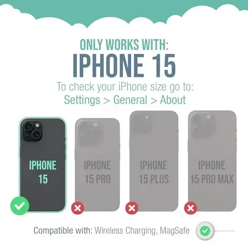 Smartish® iPhone 15 himoya magnitli g'ilofi - Gripzilla bilan mos keladi MagSafe bilan [Mustahkam + Kuchli] Og'ir vaznli tutqichli zirhli ingichka qopqoq, Apple iPhone 15 uchun tushish sinovidan o'tgan himoya - Spaced Out - 5