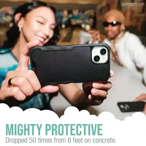 Smartish® iPhone 15 himoya magnitli g‘ilofi - Gripzilla bilan mos keladi MagSafe bilan [Mustahkam + Kuchli] Og‘ir yuk ko‘taradigan tutqichli zirhli ingichka qopqoq, Apple iPhone 15 uchun tushish sinovidan o‘tgan himoya - Kulrang zona - 11