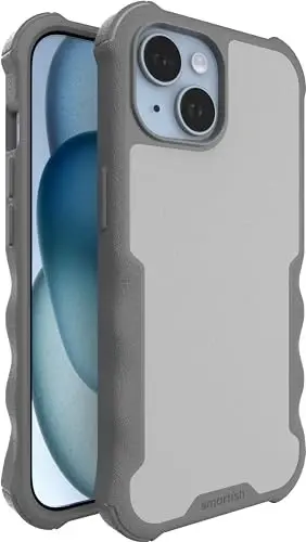 Smartish® iPhone 15 himoya magnitli g‘ilofi - Gripzilla bilan mos keladi MagSafe bilan [Mustahkam + Kuchli] Og‘ir yuk ko‘taradigan tutqichli zirhli ingichka qopqoq, Apple iPhone 15 uchun tushish sinovidan o‘tgan himoya - Kulrang zona - 5