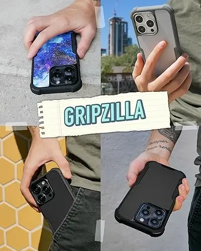 Smartish® iPhone 15 himoya magnitli g‘ilofi - Gripzilla bilan mos MagSafe bilan mos [Mustahkam + Qattiq] Og‘ir vaznli tutqichli zirhli yupqa qopqoq, Apple iPhone 15 uchun tushish sinovidan o‘tgan himoya - Kosmosga chiqish 