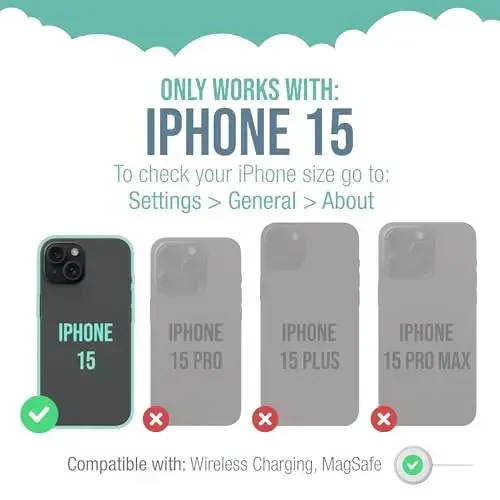 Smartish® iPhone 15 Himoya Magnitli G'ilofi - Gripzilla MagSafe bilan mos keladi [Mustahkam + Qattiq] Og'ir Vazifali Grip Zirhli Yupqa Qopqoq, Apple iPhone 15 uchun Yiqilishga Qarshi Sinovdan O'tgan Himoya - Blueberry Bandit - 8