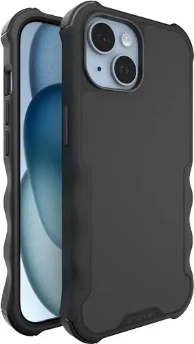 Smartish® iPhone 15 Protective Magnetic Case - Gripzilla Compatible with MagSafe [Rugged + Tough] Heavy Duty Grip Armored Slim Cover w/Drop Tested Protection for Apple iPhone 15 - Black Tie Affair - 2