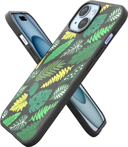 Smartish iPhone 15 MagSafe Case, Gripmunk, Slim Magnetic Grip Case, Leaf | Thin, Protective, Grippy Texture with Microfiber-Lined Interior, Drop-Tested from 6 Feet, Raised Edges for Screen & Camera - 1