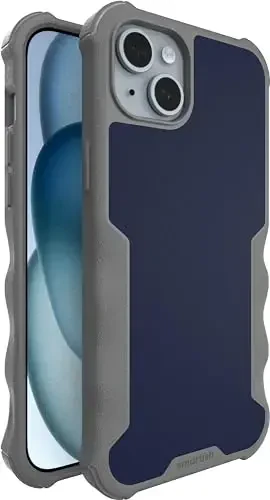 Smartish® iPhone 15 Plus himoya magnitli g'ilofi - Gripzilla MagSafe bilan mos keladi [Mustahkam + Chidamli] Og'ir yuk ko'taruvchi Grip Armor qopqog'i Apple iPhone 15 Plus uchun tushish sinovidan o'tgan himoya bilan - Blueberry Bandit - 1