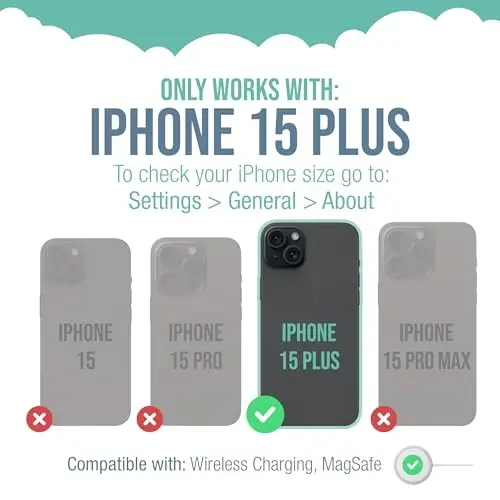 Smartish® iPhone 15 Plus himoya magnitli g'ilofi - Gripzilla MagSafe bilan mos keladi [Mustahkam + Chidamli] Og'ir yuk ko'taruvchi Grip Armor qopqog'i Apple iPhone 15 Plus uchun tushish sinovidan o'tgan himoya bilan - Blueberry Bandit - 5