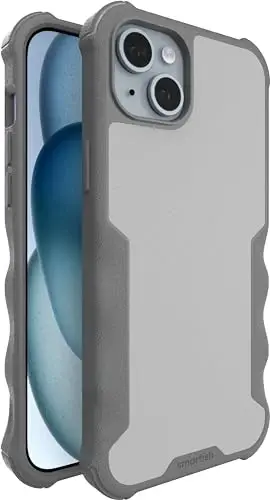 Smartish® iPhone 15 Plus himoya magnitli gʻilofi - Gripzilla MagSafe bilan mos keladi [Mustahkam + Qattiq] Ogʻir vaznli tutqichli zirhli qoplama Apple iPhone 15 Plus uchun tushish sinovidan oʻtgan himoya - Kulrang hudud 