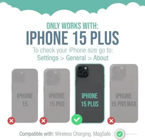 Smartish® iPhone 15 Plus Himoyachi Magnitli Qopqoq - Gripzilla MagSafe bilan mos - [Bardoshli + Mustahkam] Himoyachi tutqichli qopqoq Apple iPhone 15 Plus uchun Qulaganiga chidamli himoya bilan - Qora galdstuk - 6