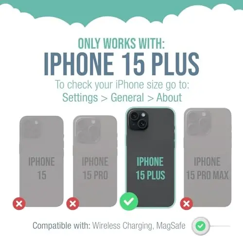 Smartish® iPhone 15 Plus Himoyachi Magnitli Qopqoq - Gripzilla MagSafe bilan mos - [Bardoshli + Mustahkam] Himoyachi tutqichli qopqoq Apple iPhone 15 Plus uchun Qulaganiga chidamli himoya bilan - Qora galdstuk - 1