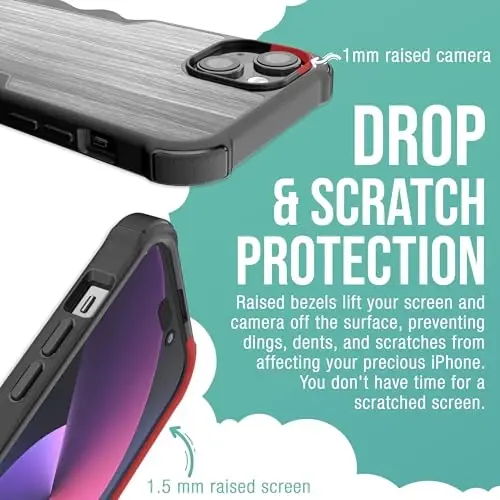 Smartish® iPhone 15 Plus Protective Magnetic Case - Gripzilla Compatible with MagSafe [Rugged + Tough] Heavy Duty Grip Armored Cover w/Drop Tested Protection for Apple iPhone 15 Plus - Graspin' Aspen - 5