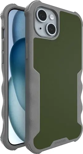 Smartish® iPhone 15 Plus Protective Magnetic Case - Gripzilla Compatible with MagSafe [Rugged + Tough] Heavy Duty Grip Armor Cover w/Drop Tested Protection for Apple iPhone 15 Plus - Lost in The Moss - 1