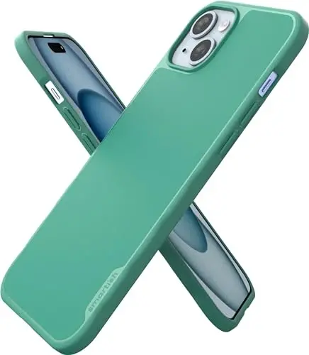Smartish iPhone 15 Plus MagSafe Case, Gripmunk, Slim Grip Case, Green | Thin, Grippy & Protective, Magnetic with Microfiber-Lined Interior, Drop-Tested from 6 Feet, Raised Edges for Screen & Camera - 1