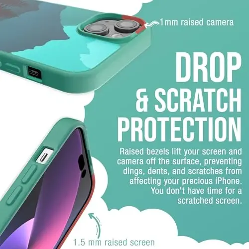 Smartish iPhone 15 Plus MagSafe Case, Gripmunk, Slim Grip Case, Mountains | Thin, Grippy & Protective, Magnetic with Microfiber-Lined Interior, Drop-Tested from 6 Feet, Raised Edges for Screen & Camera - 4