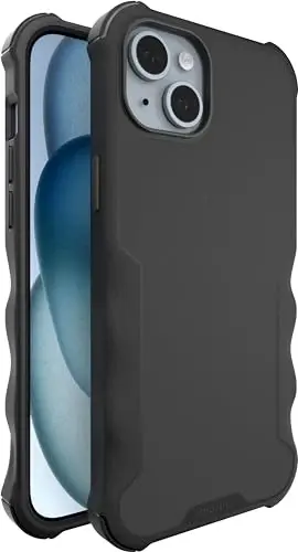 Smartish® iPhone 15 Plus Protective Magnetic Case - Gripzilla Compatible with MagSafe [Rugged + Tough] Heavy Duty Grip Armor Cover w/Drop Tested Protection for Apple iPhone 15 Plus - Black Tie Affair - 2