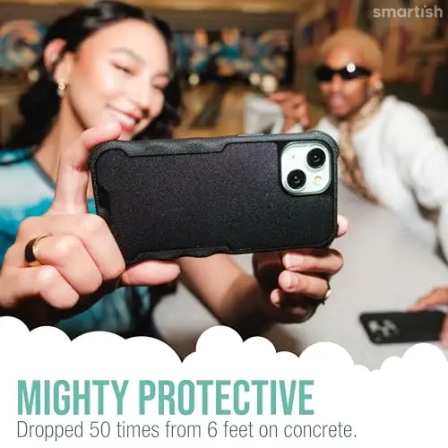 Smartish® iPhone 15 Pro himoya magnitli g‘ilofi - Gripzilla bilan mos MagSafe bilan mos [Mustahkam + Chidamli] Og‘ir vaznli tutqichli zirhli qopqoq Apple iPhone 15 Pro uchun tushish sinovidan o‘tgan himoya bilan - Black Tie Affair - 2