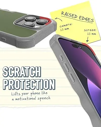 Smartish® iPhone 15 Pro himoya magnitli g'ilofi - Gripzilla bilan mos MagSafe bilan [Mustahkam + Qattiq] Og'ir Yuk ko'taruvchi Tutqichli zirhli qoplama Apple iPhone 15 Pro uchun tushishga bardoshli himoya bilan - Lost in The Moss - 4