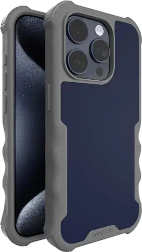 Smartish® iPhone 15 Pro himoya magnitli g'ilofi - Gripzilla MagSafe bilan mos keladi [Mustahkam + Bardoshli] Og'ir yuk ko'taruvchi ushlagichli zirhli qopqoq, Apple iPhone 15 Pro uchun tushish sinovidan o'tgan himoya - Blueberry Bandit - 1
