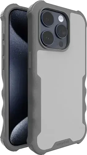 Smartish® iPhone 15 Pro himoya magnitli g'ilofi - Gripzilla MagSafe bilan mos keladi [Mustahkam + Kuchli] Og'ir vaznli tutqichli zirhli qopqoq, Apple iPhone 15 Pro uchun tushish sinovidan o'tgan himoya - Kulrang hudud 