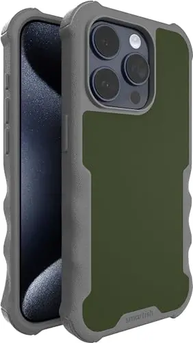 Smartish® iPhone 15 Pro Protective Magnetic Case - Gripzilla Compatible with MagSafe [Rugged + Tough] Heavy Duty Grip Armored Cover w/Drop Tested Protection for Apple iPhone 15 Pro - Lost in The Moss - 1