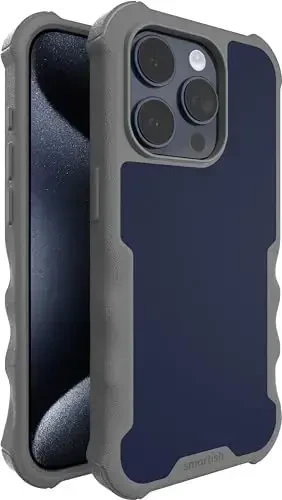 Smartish® iPhone 15 Pro Protective Magnetic Case - Gripzilla Compatible with MagSafe [Rugged + Tough] Heavy Duty Grip Armored Cover w/Drop Tested Protection for Apple iPhone 15 Pro - Blueberry Bandit 