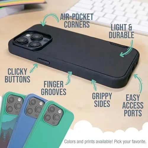 Smartish® iPhone 15 Pro Manyetik Kılıf - MagSafe Uyumlu Gripmunk [Hafif + Koruyucu] Apple iPhone 15 Pro için Mikrofiber Astarlı İnce/İnce Kavrama Kılıfı - Özel Baskılar 