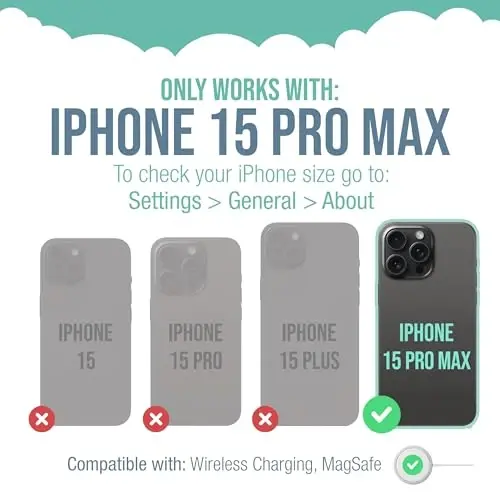 Smartish® iPhone 15 Pro Max himoya magnitli g'ilofi - Gripzilla bilan mos keladi, MagSafe bilan mos [Bardoshli og'ir yuk ko'taruvchi zirh qopqog'i] Apple iPhone 15 Pro Max uchun tushish sinovidan o'tgan himoya - Blueberry Bandit - 5