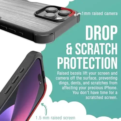 Smartish® iPhone 15 Pro Max himoya magnitli g'ilofi - Gripzilla MagSafe bilan mos keladi [Mustahkam og'ir yuk ko'taruvchi ingichka tutqichli zirhli qopqoq] Apple iPhone 15 Pro Max uchun tushishga sinovdan o'tgan himoya - Graspin' Aspen - 4